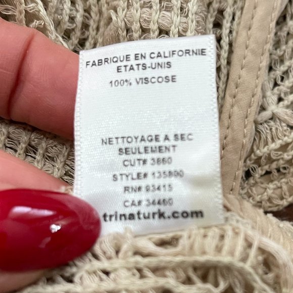 Trina Turk crochet hooded cover up/ kimono S - Picture 8 of 11